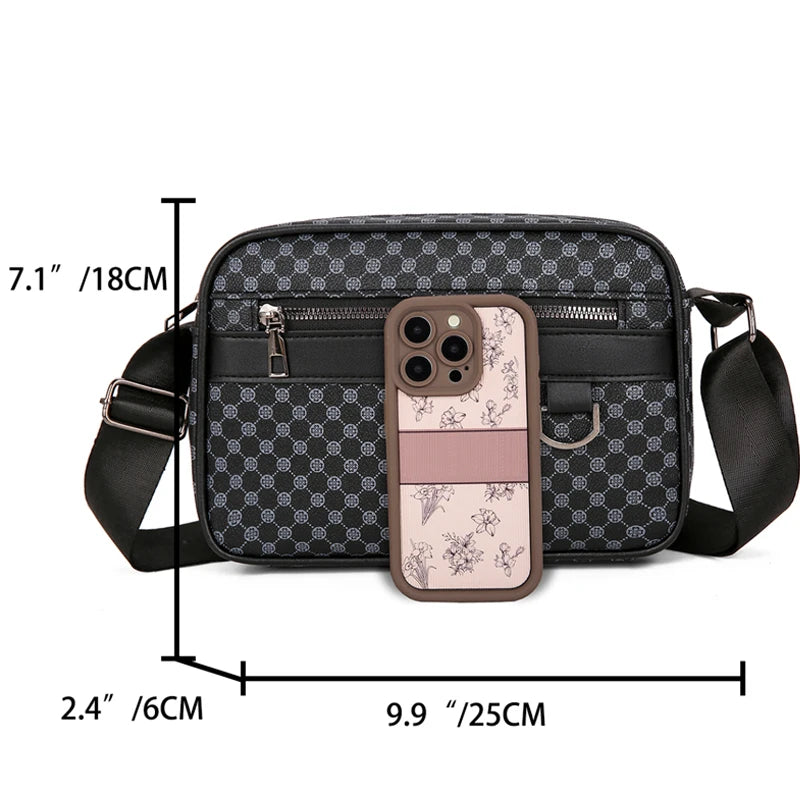 Bolso de hombro con estampado de moda para hombre, bandolera de mensajero de piel sintética, bolso de estilo Vintage para hombre, bolso de hombro, regalo para hombre