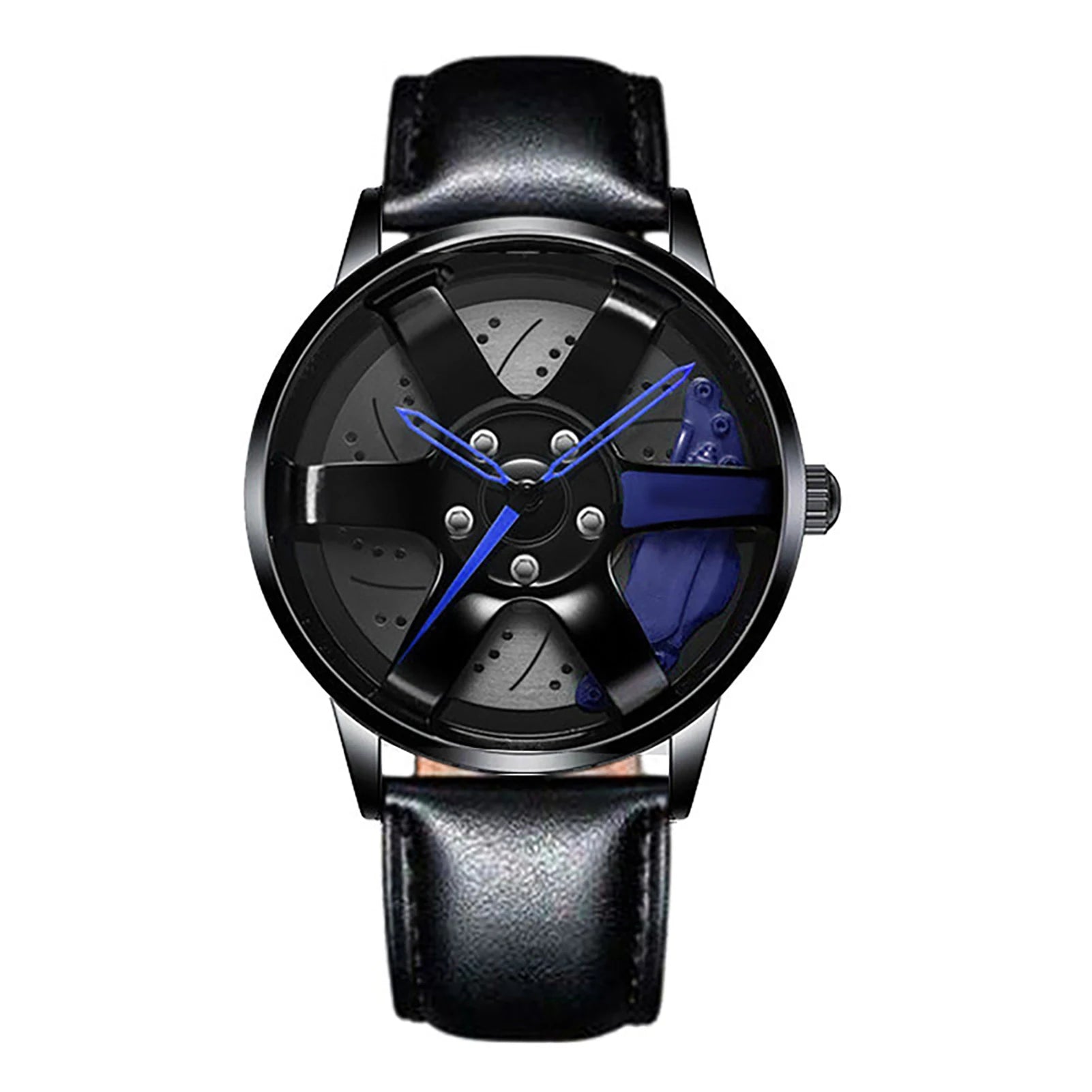 Reloj de pulsera de cuarzo para hombre, de acero inoxidable, a la moda, con esfera deportiva, llanta de coche, cubo de rueda, relojes de pulsera de lujo para negocios