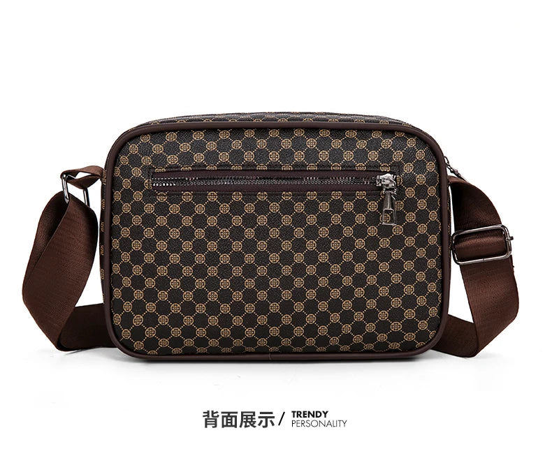 Bolso de hombro con estampado de moda para hombre, bandolera de mensajero de piel sintética, bolso de estilo Vintage para hombre, bolso de hombro, regalo para hombre