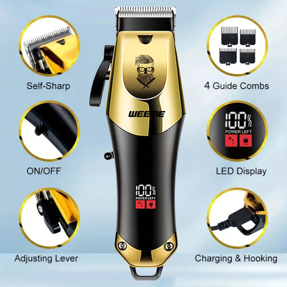 Cortadora de Pelo Vintage Inalámbrica, Máquina de Cortar Pelo Eléctrica Recargable con Kit de Recortador de Vello Nasal, Regalo para Novio