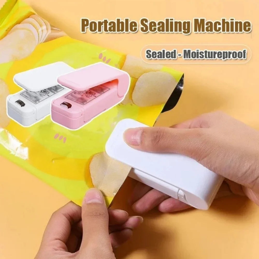 Máquina Selladora Portátil, Mini Selladora de Bolsas Térmica para el Hogar, Cierre de Bolsas de Plástico para Alimentos, Sellado Repetido, Accesorios de Cocina