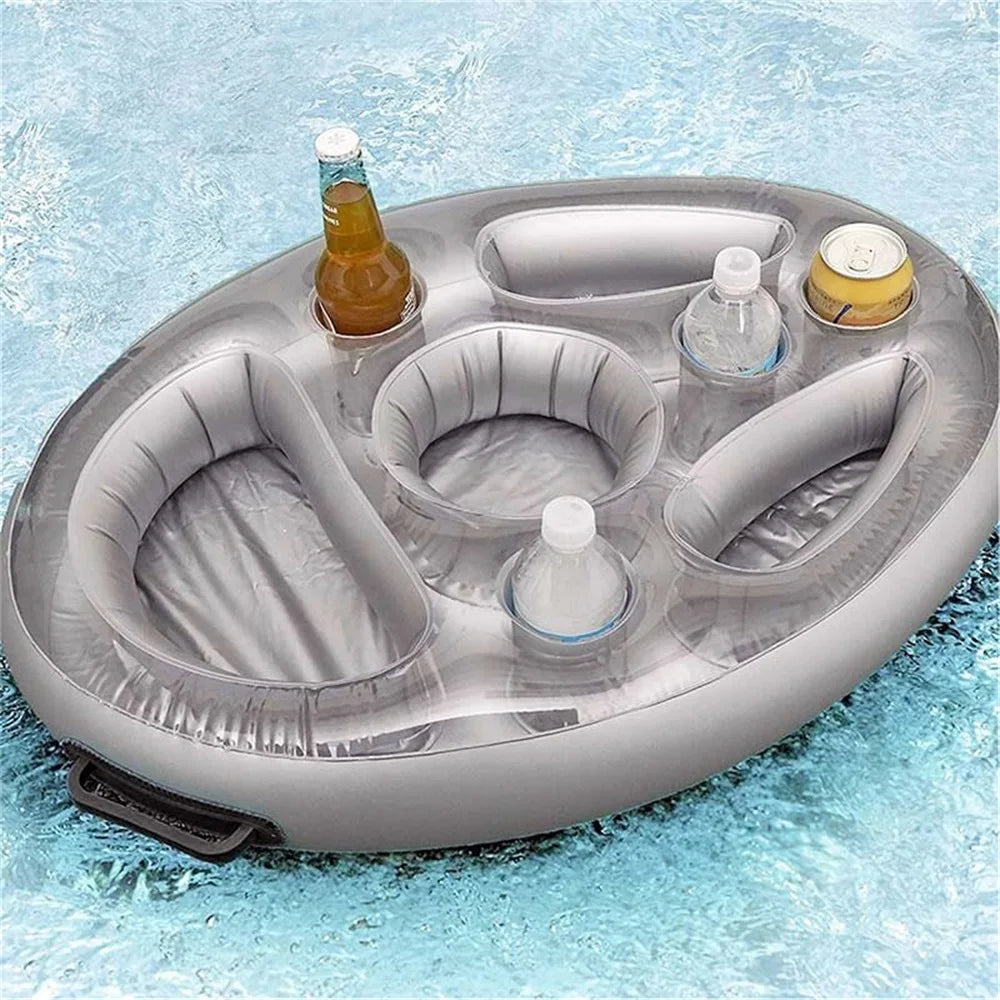 Mesa Enfriadora Flotante para Piscina, Bandeja de Bar Flotante, Colchón de Piscina, Soporte para Comida y Bebidas, Accesorio para Piscina