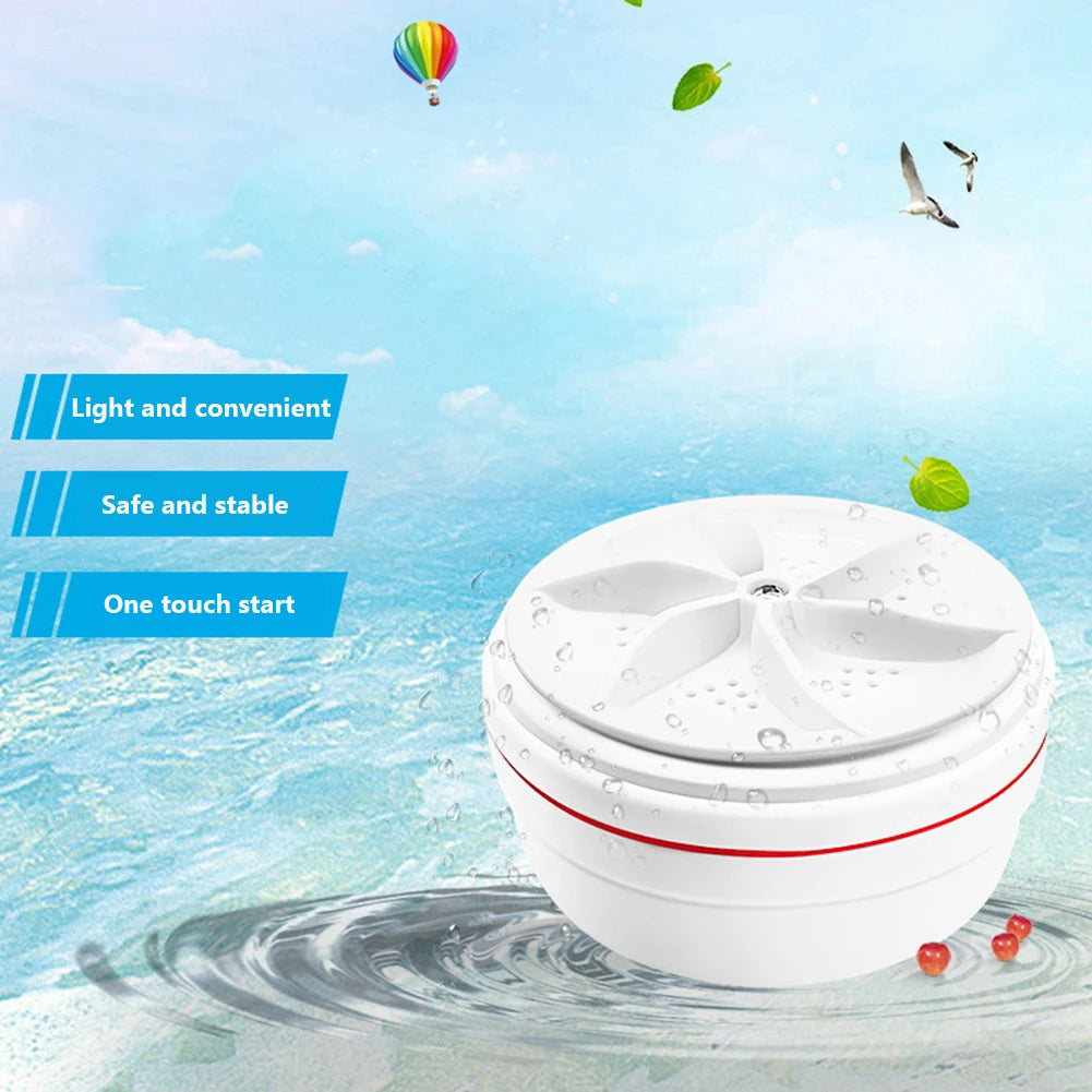 Lavadora Turbo portátil, lavadora Turbo ultrasónica alimentada por USB, elimina la suciedad, lavadora Turbo para ropa interior, calcetines para viajes en casa