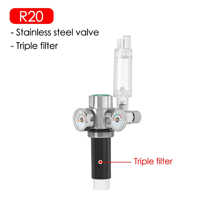 Generador de CO2 para acuario, botella de acero inoxidable de alta presión, cilindro de Gas, accesorios para acuario, 2L/1L