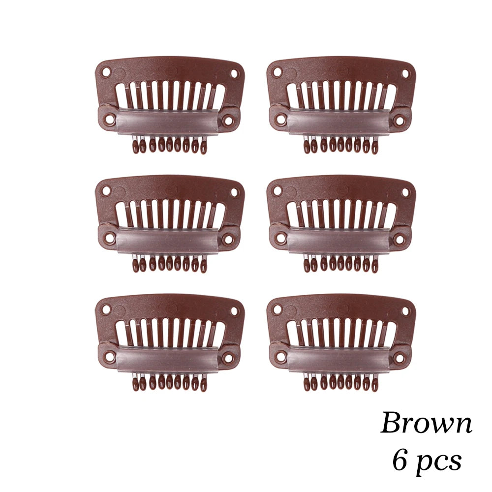 Clips de peluca de plástico negro de 32Mm, Clip a presión utilizado para extensiones de cabello, postizos de trama, pelucas, pinzas para el cabello grandes, herramientas de estilismo, accesorios para peluca