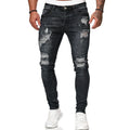 Pantalones desgastados para hombre, pantalones informales a la moda con botones y cremallera, pantalones ajustados con bolsillos para viajes, fiestas, pantalones casuales