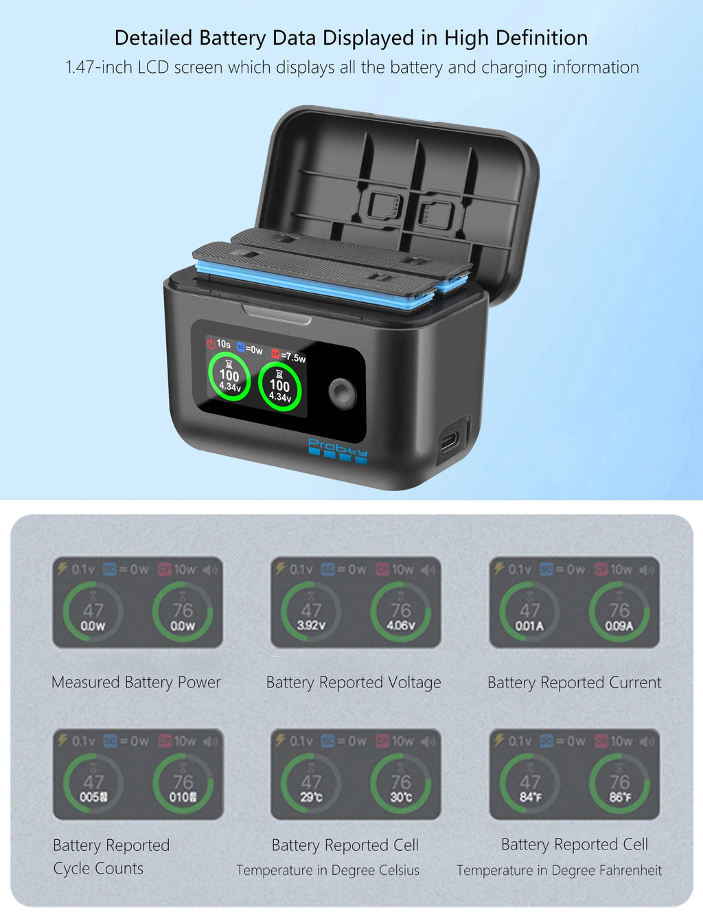 Batería de repuesto de 2100mAh para Insta360 X4 Air / Caja de carga rápida para accesorios de cámara de acción Insta 360 X4 Air