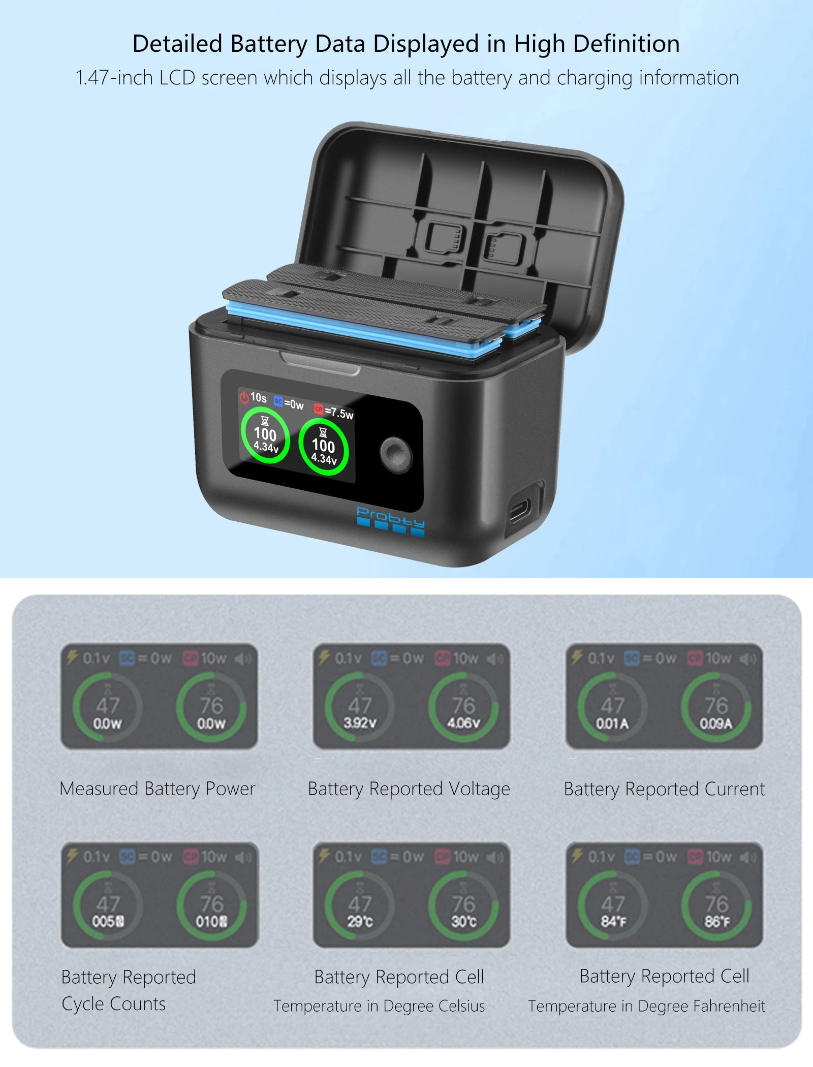 Batería de repuesto de 2100mAh para Insta360 X4 Air / Caja de carga rápida para accesorios de cámara de acción Insta 360 X4 Air