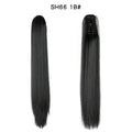Extensiones de cabello de cola de caballo recta larga sintética, Clip de mandíbula de garra de 22 pulgadas en extensiones de cabello para mujeres, postizos de fibra sintética