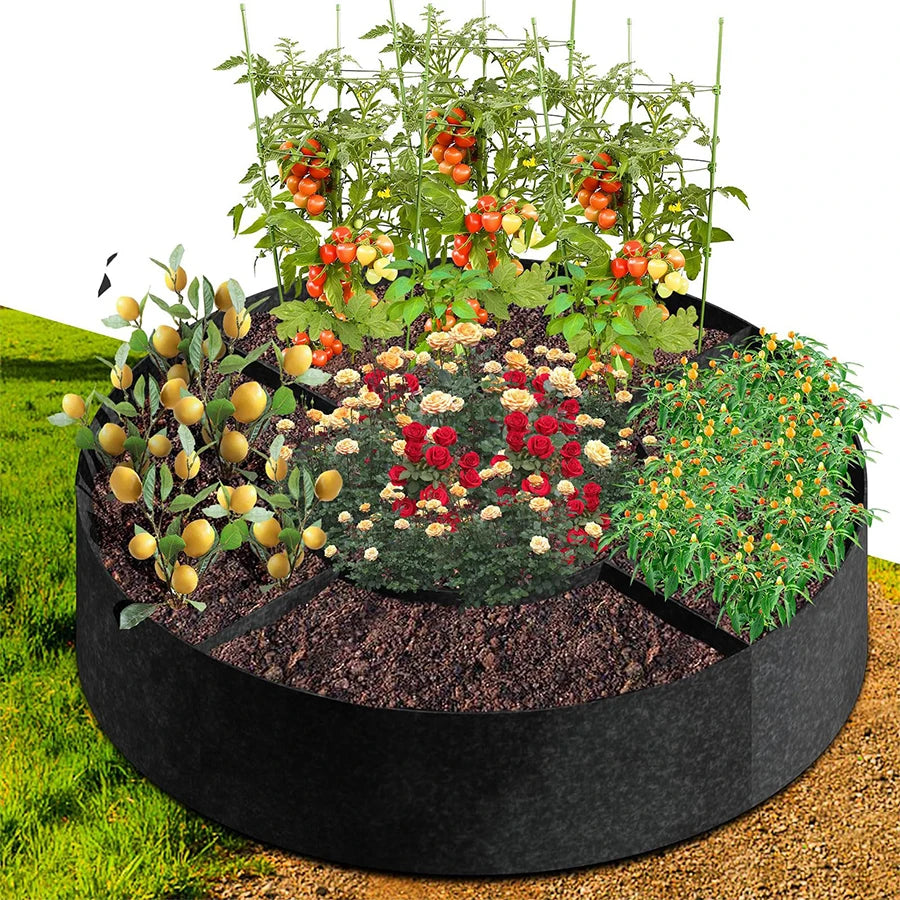 Macetas de Cultivo No Tejidas con 6+1 Compartimentos, Suministros de Jardinería, Macetas de Jardín para Exteriores, Contenedor para Flores y Vegetales, Saco para Semillas