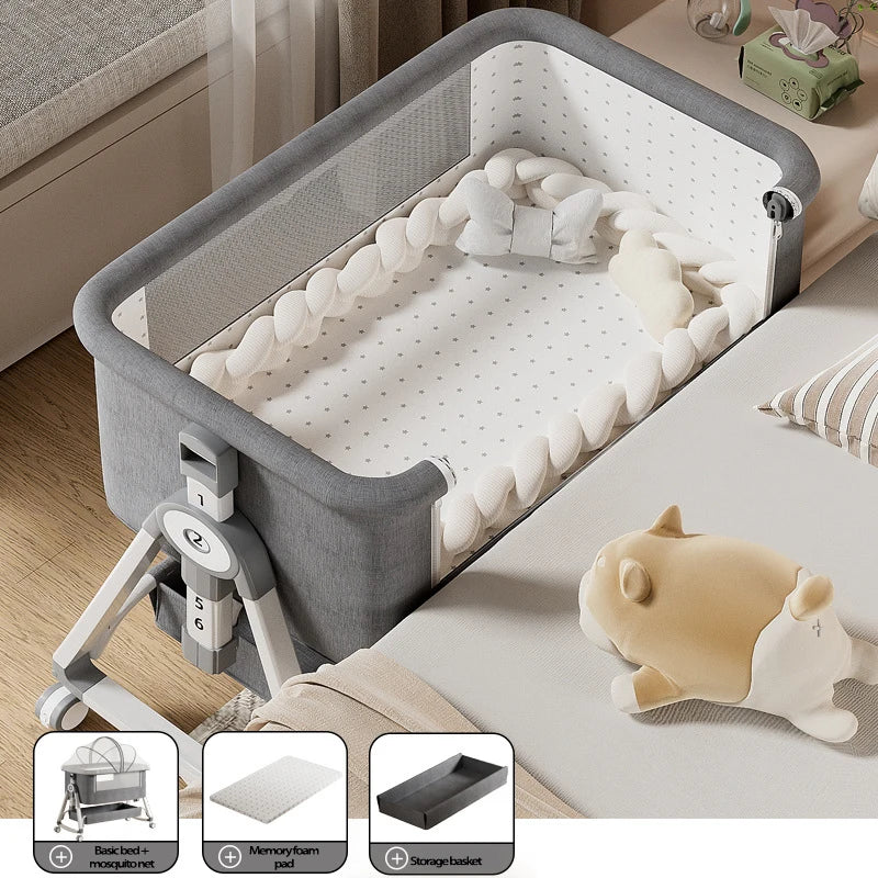 Cuna Multifuncional Segura para Bebés, Plegable, con Función de Balanceo, para Colocar Junto a la Cama, Portátil, para Recién Nacidos, para una Vida Familiar Más Sencilla