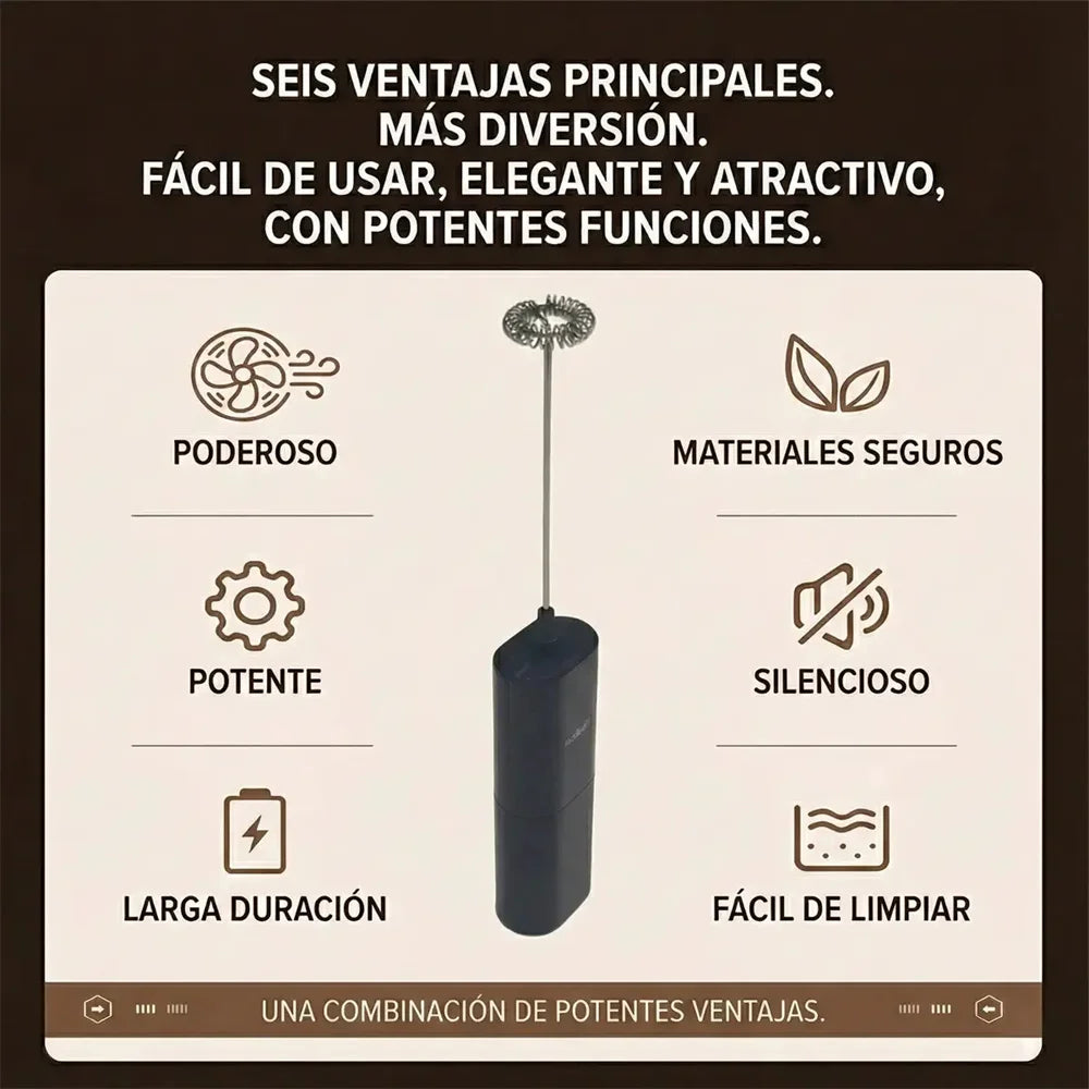 Máquina de espuma eléctrica de leche de café rápida inalámbrica 9500rpm, mezcladora de espuma mini agitador de huevos fácil uso, uso versátil para café, matcha y más bebidas Además de leche espumante