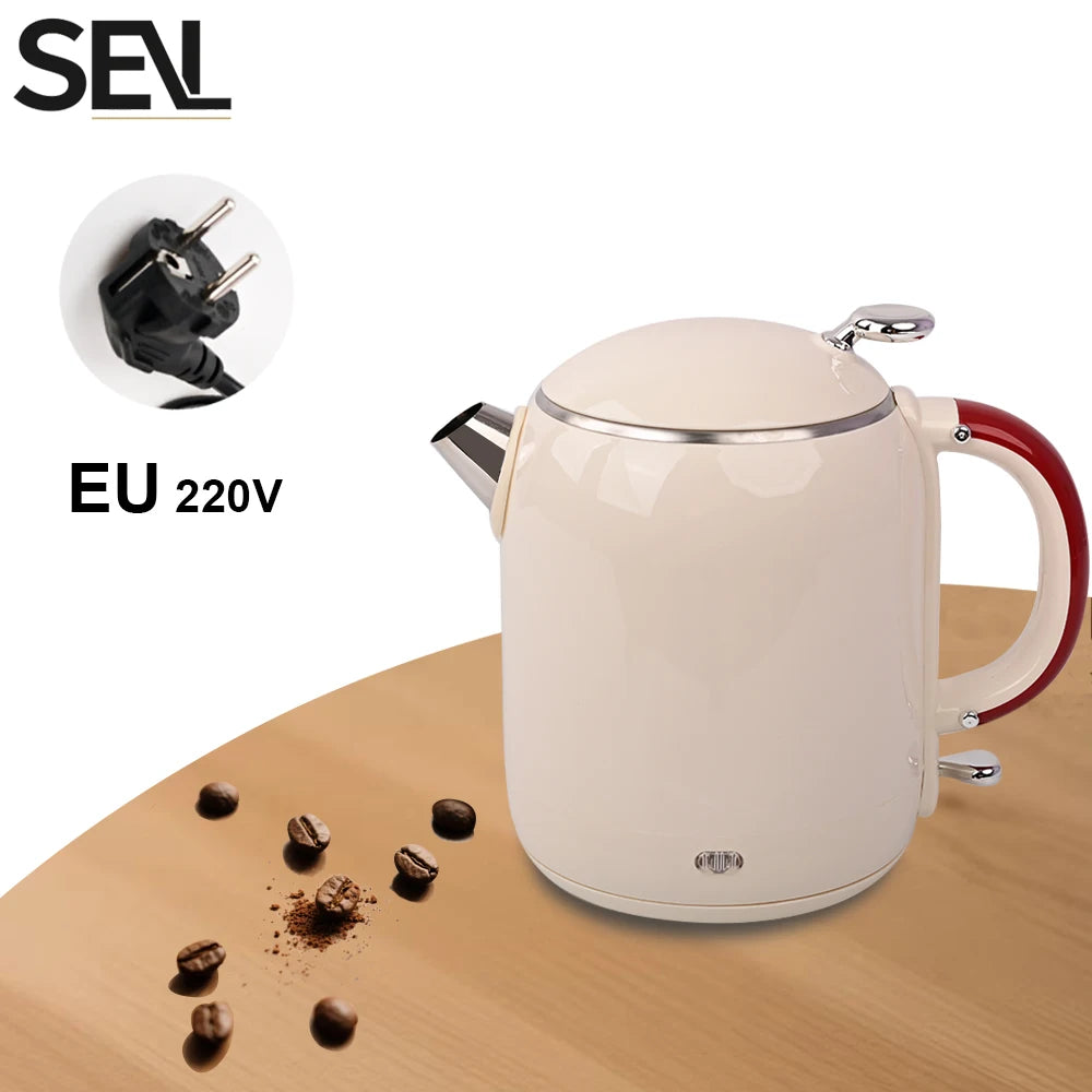 Hervidor eléctrico antiescaldaduras de 1,0 L, hervidor eléctrico sin costuras, hervidor de ebullición rápida para el hogar de acero inoxidable 304 para elaboración de café