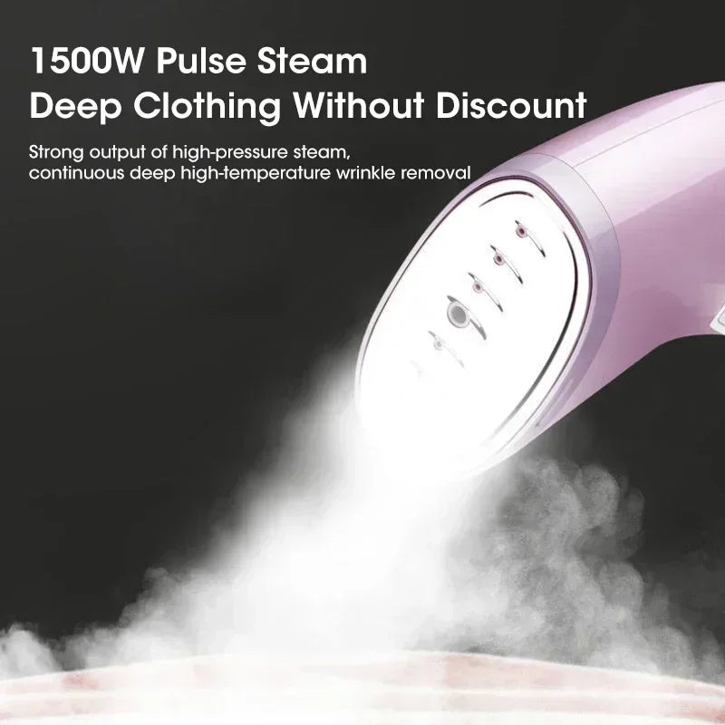 Vaporizador de ropa portátil de 1500W para ropa, máquina de plancha de vapor eléctrica pequeña portátil de tela para el hogar, 330ml, para uso doméstico y de viaje