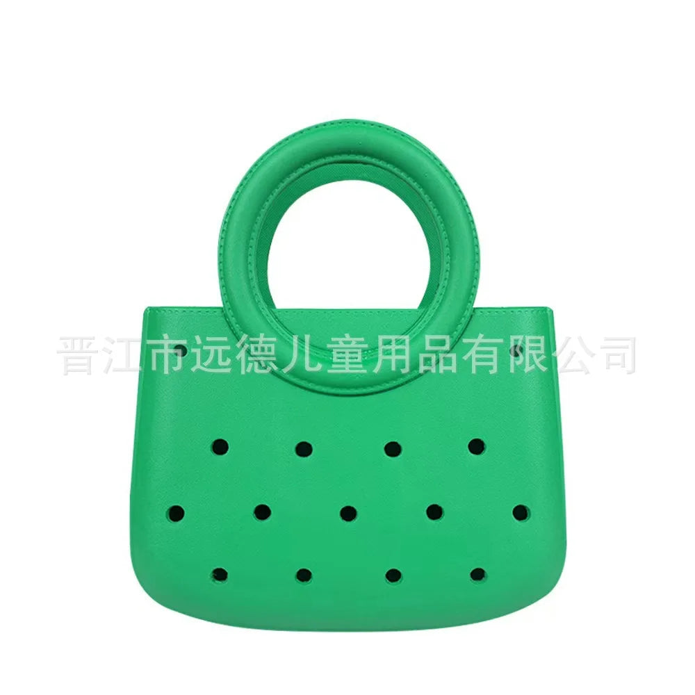 Bolsa de Almacenamiento Impermeable de Material EVA, Bolsa de Playa con Diseño Calado, Estilo Casual de Viaje, Tamaño Pequeño, para Uso Diario