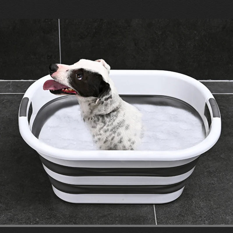 Cesta de almacenamiento plegable multifuncional, cesto para la colada, bañera para mascotas, organizador que ahorra espacio para huecos de ducha, cestas para la colada