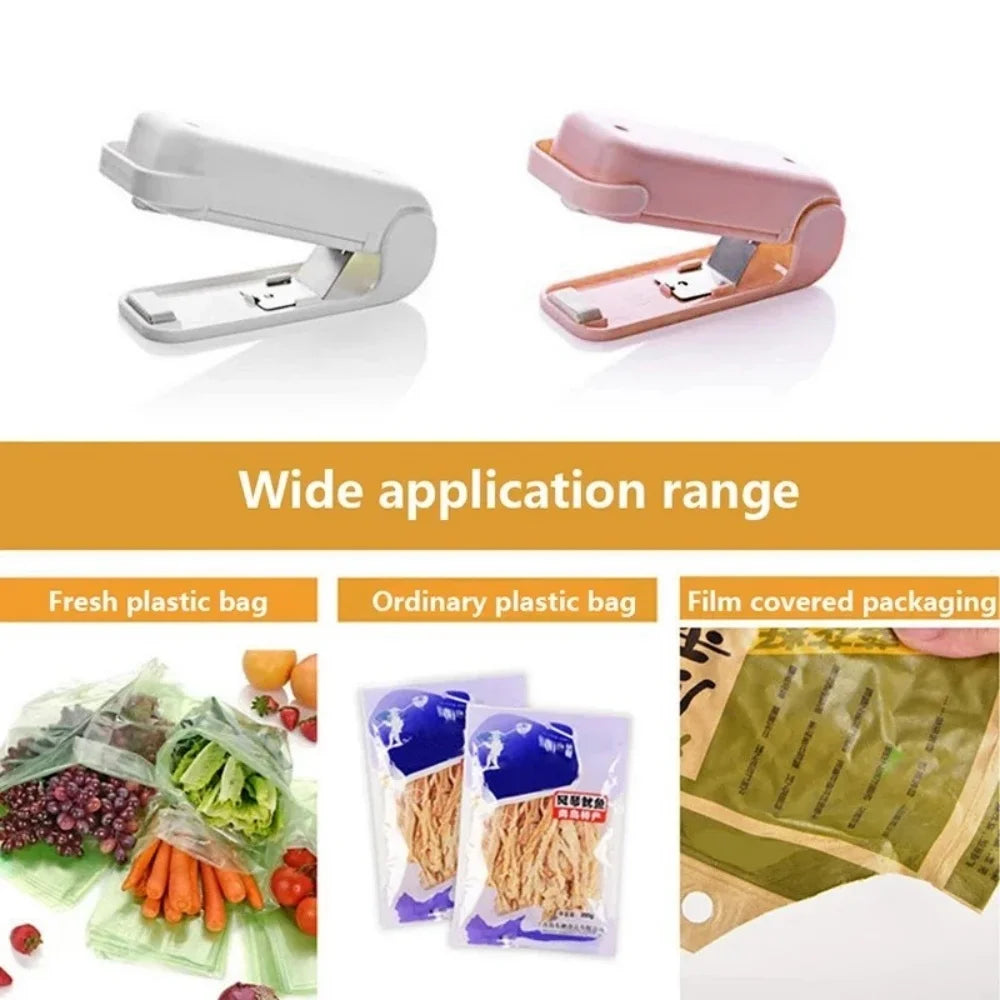 Máquina Selladora Portátil, Mini Selladora de Bolsas Térmica para el Hogar, Cierre de Bolsas de Plástico para Alimentos, Sellado Repetido, Accesorios de Cocina