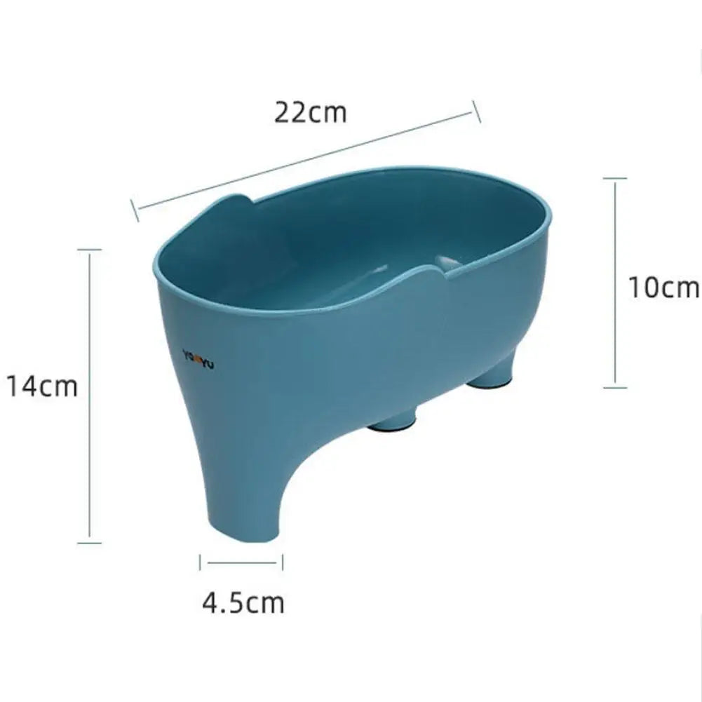 Cesta de drenaje para cocina con forma de elefante, material PP, 10*14*22cm, colador multifuncional para fregadero, lavador de frutas y verduras, cesta de almacenamiento