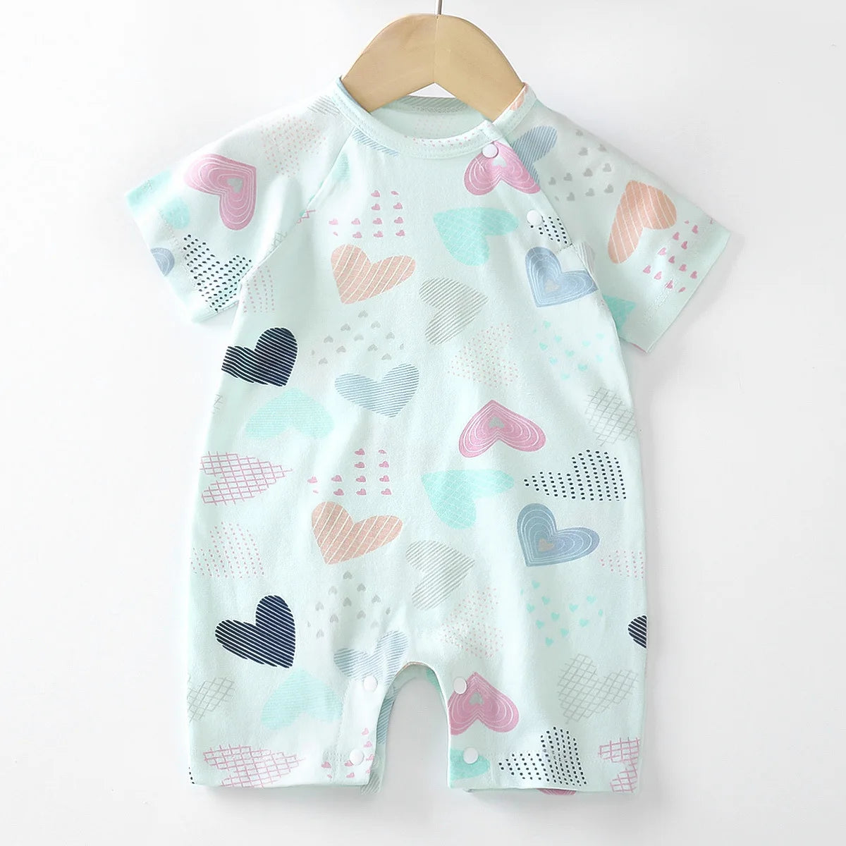 Monos de dibujos animados para bebé, mono de algodón transpirable de verano de manga corta para recién nacidos, niños y niñas, ropa para gatear