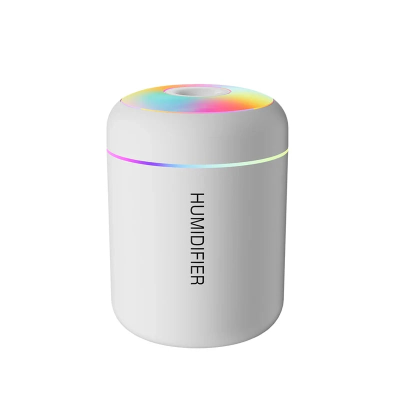 HOMEFISHMini-humidificador de aire, difusor de Aroma Usb, purificador de aceites esenciales, pulverizador de niebla fría, humidificador de escritorio LED para dormitorio y hogar