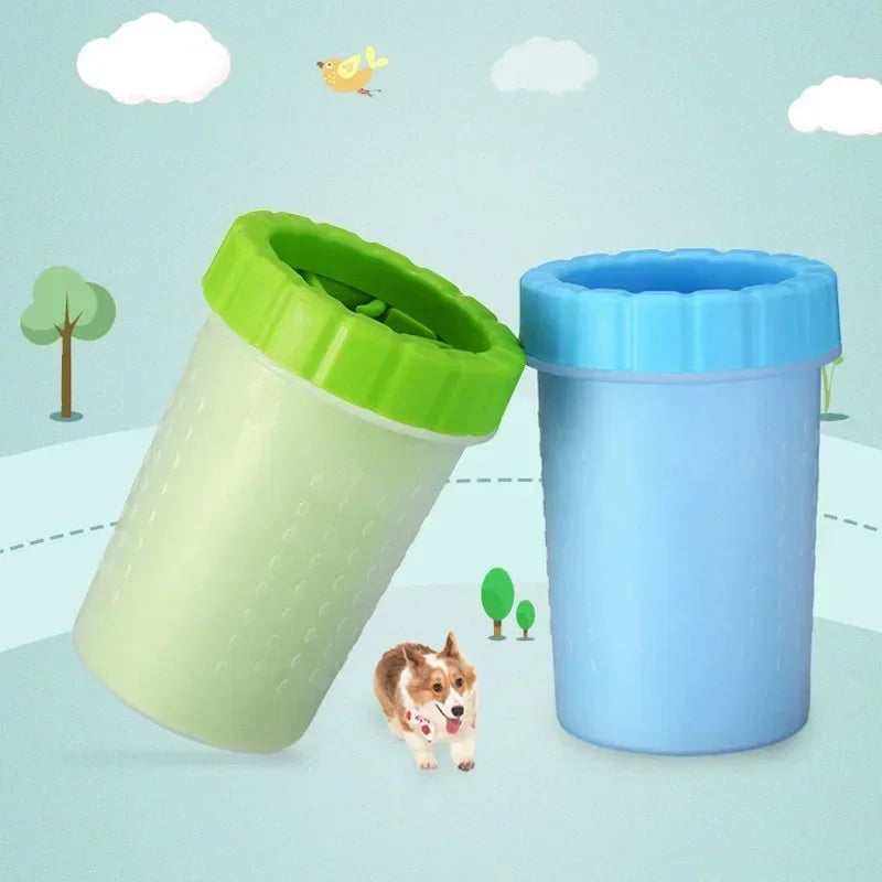 Taza para lavar los pies de mascotas, baño para perros, limpieza de belleza para mascotas, toallitas automáticas sin pies, portátil, limpieza de patas sucias para gatos, taza con cepillo de lavado