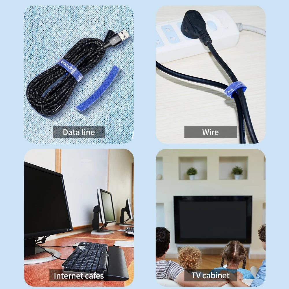 Toocki-organizador de cables, gestión de cables, Organizador en forma de lágrima, bridas enrolladoras, accesorios para teléfono, organizador de cables y Cables