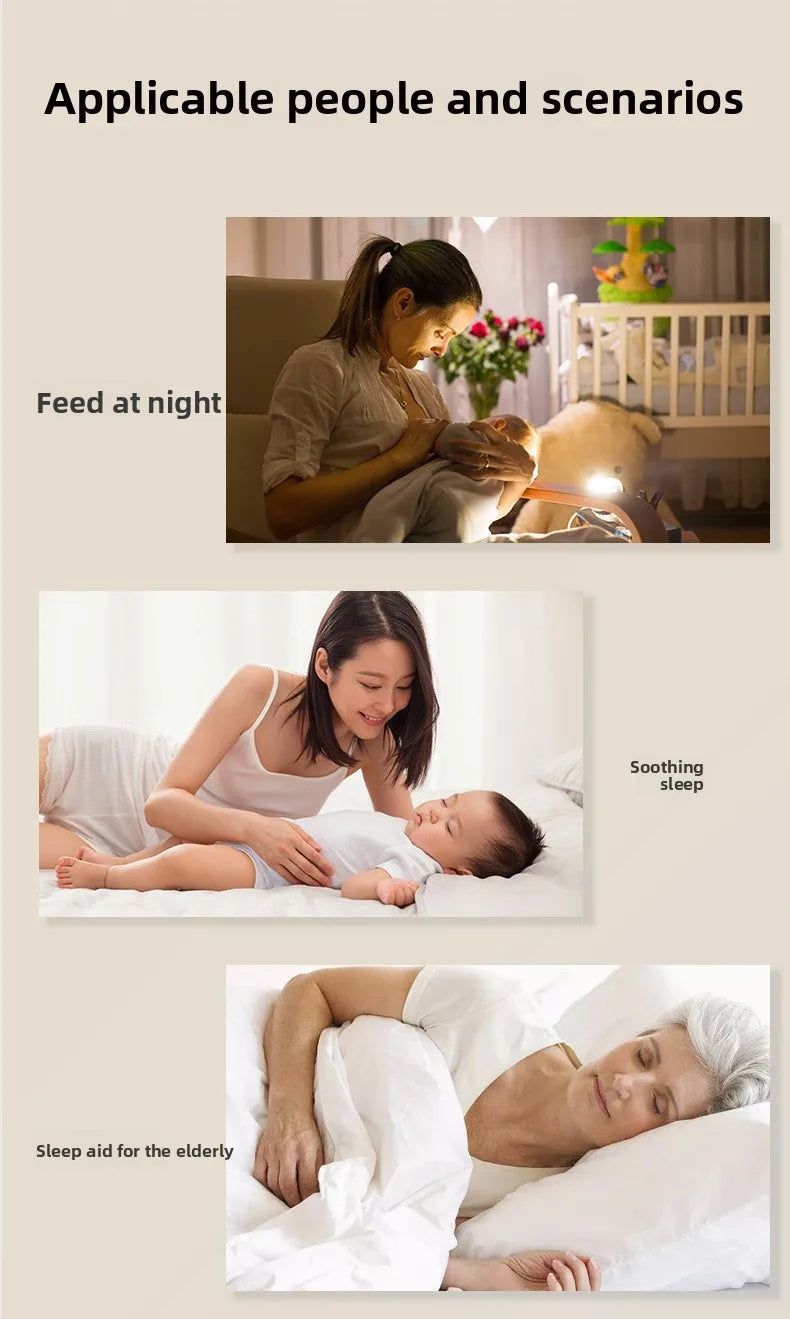 Máquina de Ruido Blanco LED para Dormir con Sonidos Relajantes, Lámpara Nocturna RGB Recargable Táctil, Audio Relajante y Lámpara para Dormir para Bebés