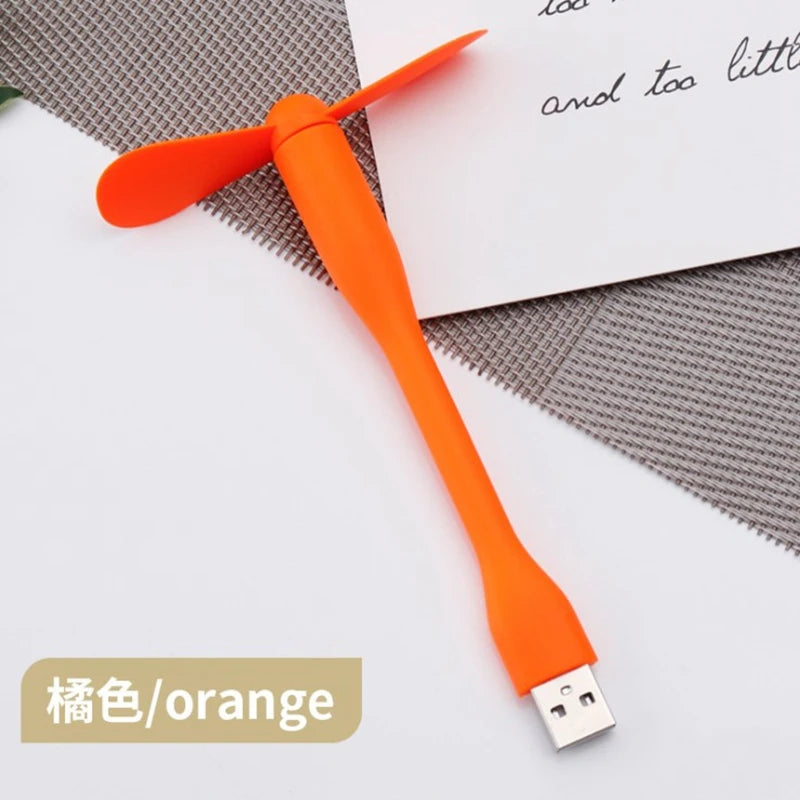 Mini ventilador USB, ventilador de refrigeración Flexible para banco de energía, portátil, PC, cargador de CA, ventilador de mano portátil, dispositivo de verano para ordenador