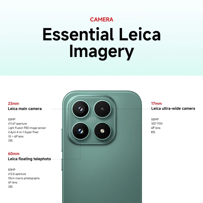【Versión Global】 Xiaomi 17 Smartphone 5G 12GB RAM Batería de 6330mAh Cámara Leica de 50MP HyperCharge de 100W Snapdragon ®   8 Elite Gen 5