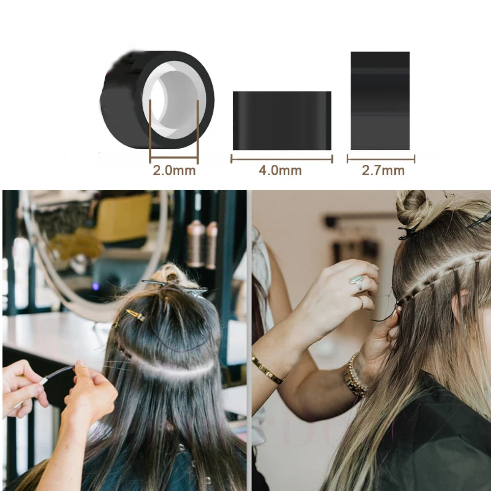 1000 Uds. Micro anillos de 4mm para extensiones de cabello microeslabones para cabello forrado de silicona extensión de cabello accesorios de herramientas de cuentas