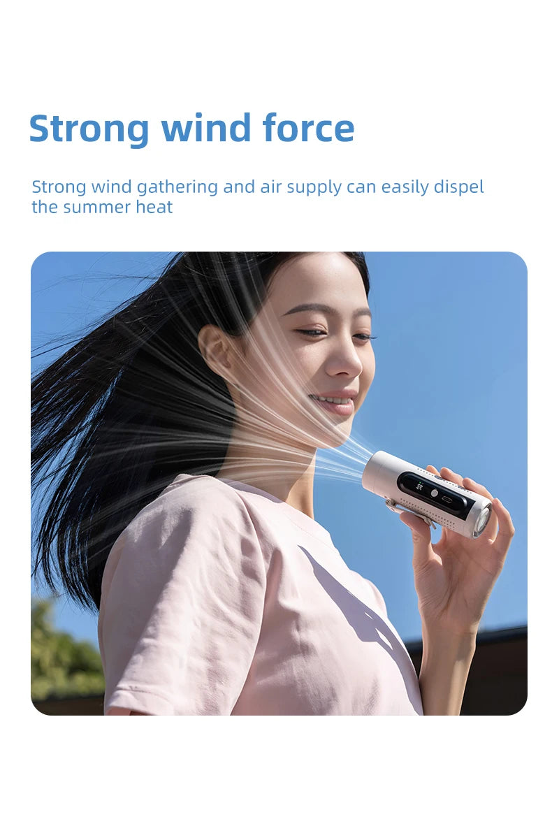 Nuevo Ventilador Turbo de Refrigeración ICE para Semiconductores 2026, Ventilador Portátil USB 3 en 1 para Cuello y Cintura, Pantalla LED, Mini Ventilador sin Escobillas de 3000mAh