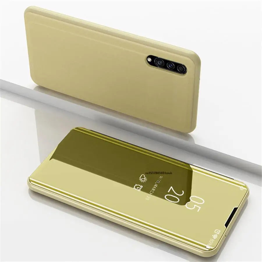 Funda con Tapa Abatible y Espejo Inteligente para Samsung Galaxy S25 Ultra, S25 Edge, S24 Plus, S25Plus, S25Ultra, S25Edge, Funda de Cuero para Teléfono
