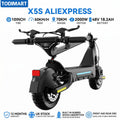 Patinetes eléctricos para adultos TODIMART X5S con motor dual de 490W, batería de 48V 18.2Ah, neumáticos todoterreno, desbloqueo inteligente por APP.