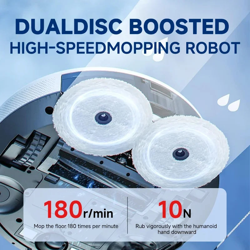 Robot Aspirador Arnagar S10 con Autovaciado, Recolección de Polvo, Función de Fregado, 12000Pa, 5200mAh, Bajo Ruido, Control por APP para Limpieza del Hogar