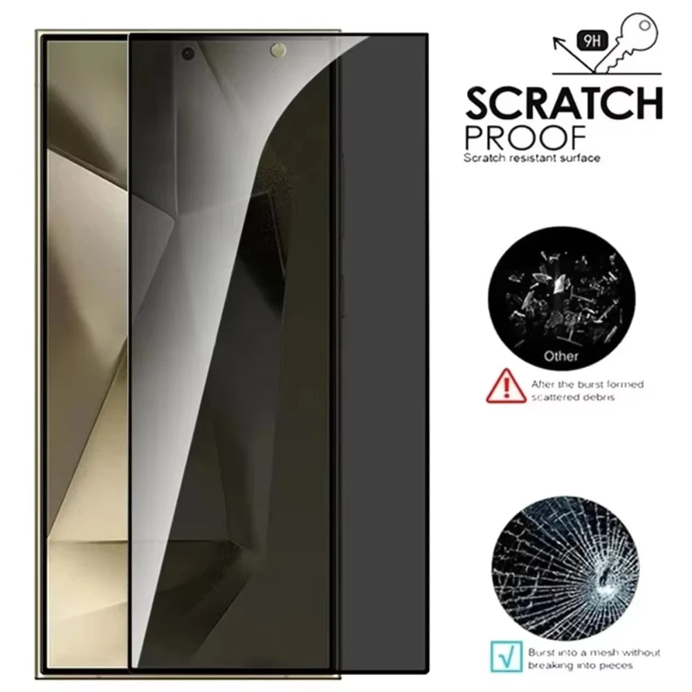 Protector de Pantalla de Privacidad de Cobertura Total para Samsung Galaxy S21 FE S22 S23 Plus S24 S25 Ultra, Cristal para Samsung A17 A07 A56 A55 A36 A26