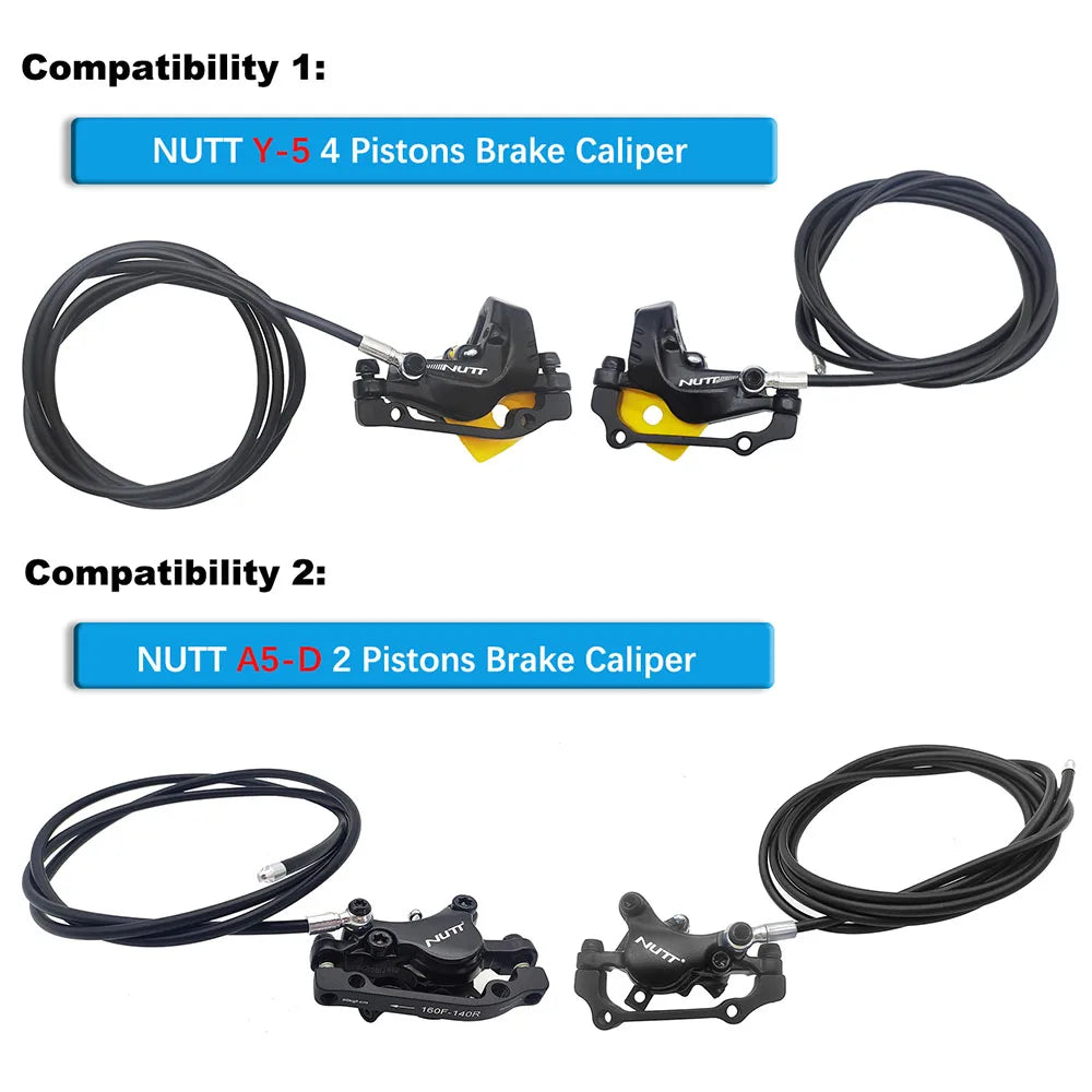 NUTT Y-5 A5-D tubo de aceite 1,35 m 2,2 m para Scooter E-bike pinzas eléctricas tubo de aceite aguja de aceite cabeza de oliva tapa de goma junta plateada