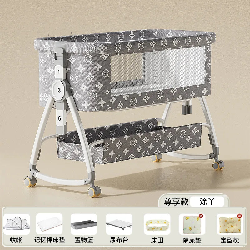 Cuna Portátil para Bebé, Cama Plegable Multifuncional, Cuna para Recién Nacidos, Cama Grande para Niños