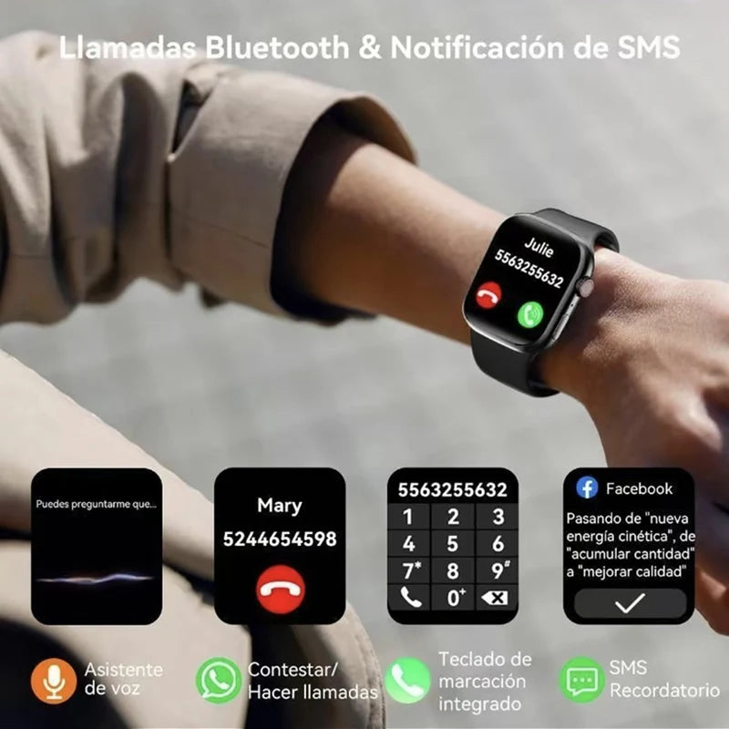 Reloj Inteligente Deportivo con Monitoreo de Salud - Oxígeno en Sangre, Ritmo Cardíaco, Modos Deportivos y Notificaciones Smart para Android e iOSReloj Inteligente Deportivo con Monitoreo de Salud - Oxígeno en Sangre,