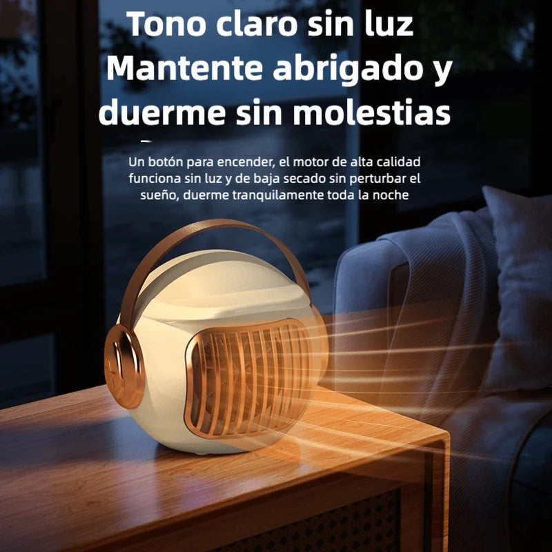 Calentador Eléctrico Portátil para Oficina, Calentador y Ventilador de 1500W, Calentador de Escritorio para Oficina y Hogar, Protección Contra Sobrecalentamiento y Volteo