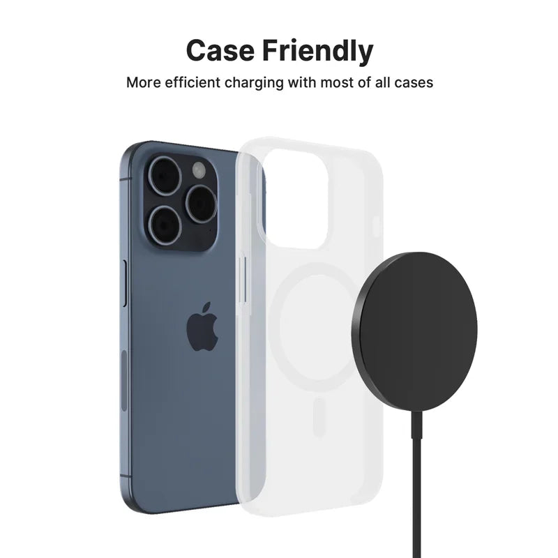 Cargador Inalámbrico Magnético Rápido con Doble Puerto USB, Mini Base de Carga para iPhone 17 16 15 14 13 12 Pro Max, Accesorio Universal para Teléfono