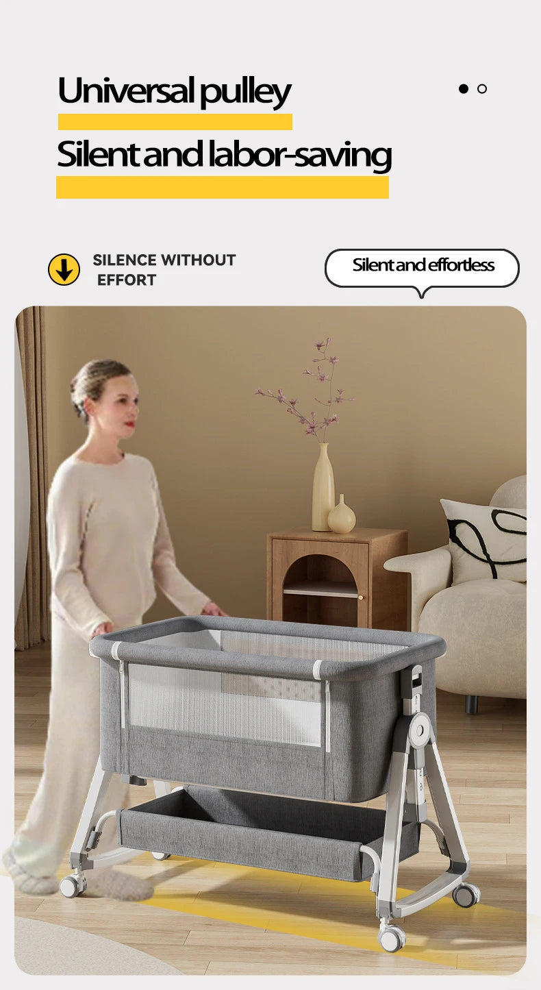 Cuna Multifuncional Segura para Bebés, Plegable, con Función de Balanceo, para Colocar Junto a la Cama, Portátil, para Recién Nacidos, para una Vida Familiar Más Sencilla