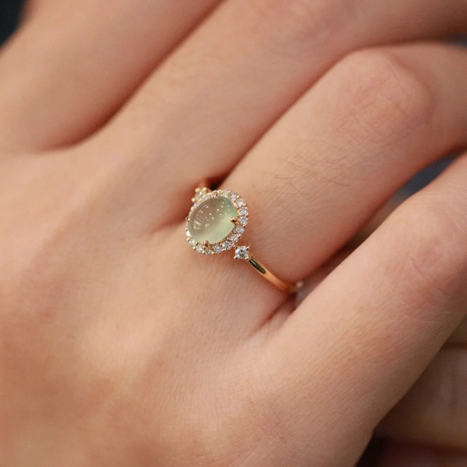 Anillo de Ópalo de Plata de Ley 925 para Mujer, Ajustable, para el Dedo Índice, Diseño Simple y Elegante, Joyería de Alta Gama, Regalo