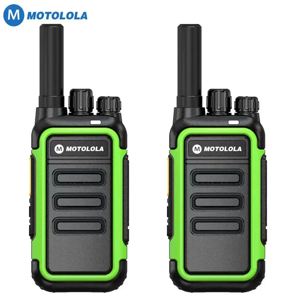 Motolola 2 uds Mini Walkie Talkie Radio bidireccional portátil conjunto de transceptor UHF walkie-talkies Radio Walkie Talkie COD de largo alcance