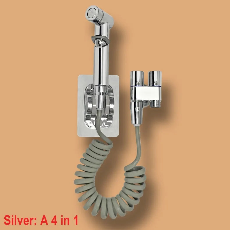 Juego de rociador de bidé para baño, rociador de bidé de mano, válvula de ángulo de salida doble, accesorios de baño