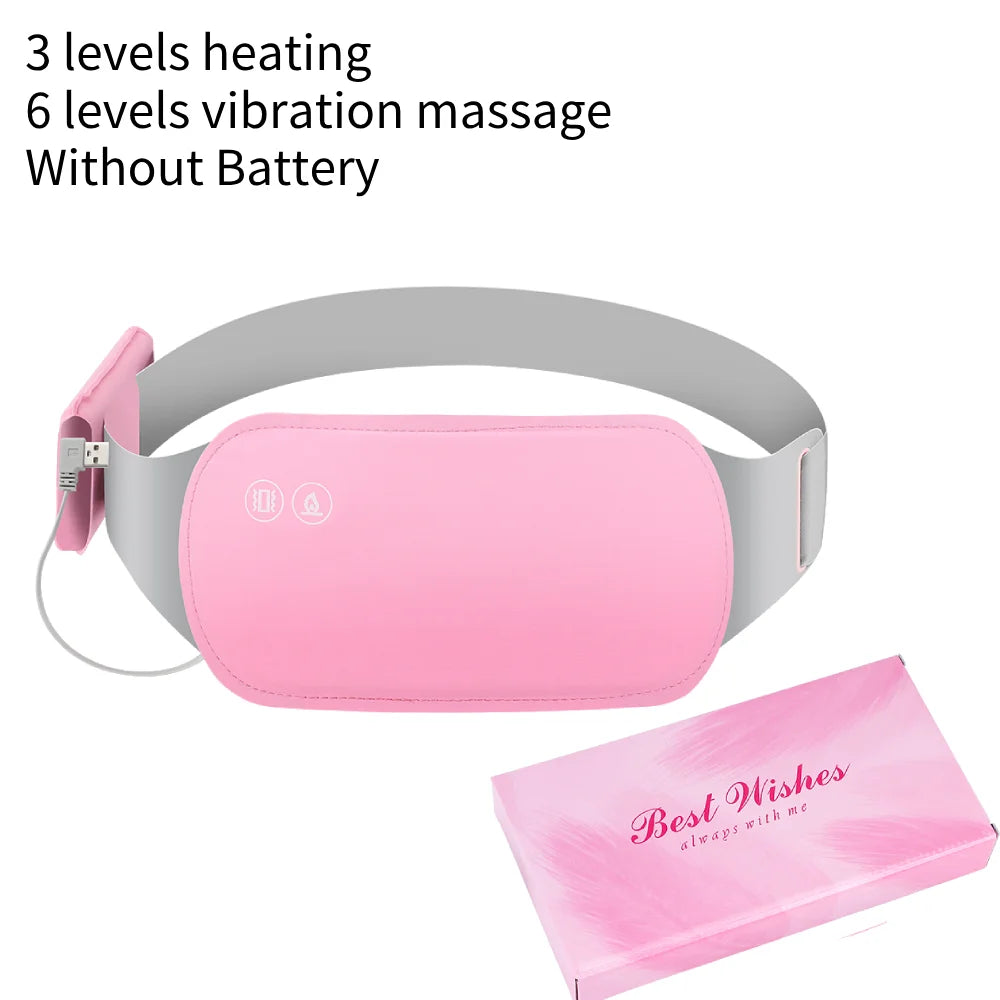 Almohadilla calefactora Menstrual, masajeador Abdominal eléctrico, cinturón de cintura calentado por vibración, cinturón calentador de útero USB para mujeres, cuidado de los períodos
