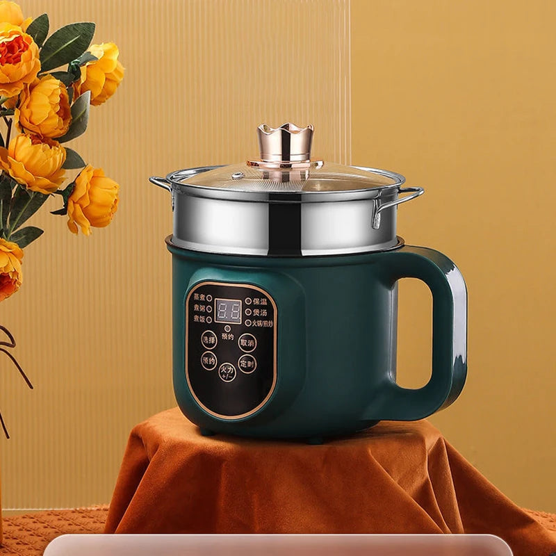Olla caliente eléctrica, multicocina, estofado, huevos, sopa, fideos, vaporizador, ollas arroceras, olla de cocina, enchufe europeo