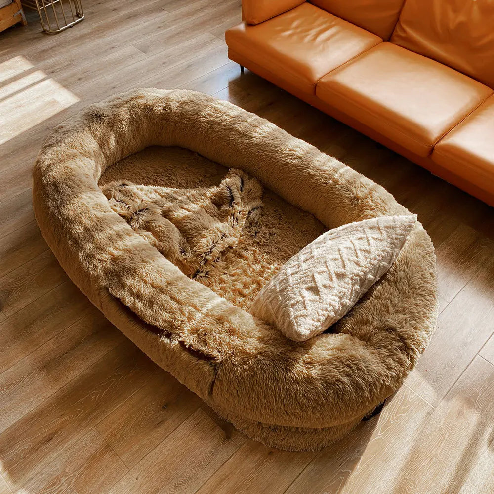 Cama gigante para perros para humanos, cama de esponja de felpa para humanos y perros, colchón informal tanto para humanos como perros.