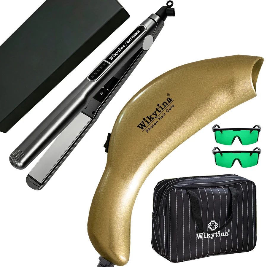 Plancha de Pelo Profesional con Iones Negativos, Calentamiento Rápido, Placas de Titanio, Temperatura Ajustable, Anti-Frizz, Alisador de Pelo Suave