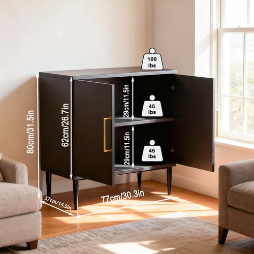Aparador de Madera con Cajones, Almacenamiento con Patrón Geométrico, Estante de Cocina, Buffet para Café, Consola Georgina para Comedor y Sala de Estar