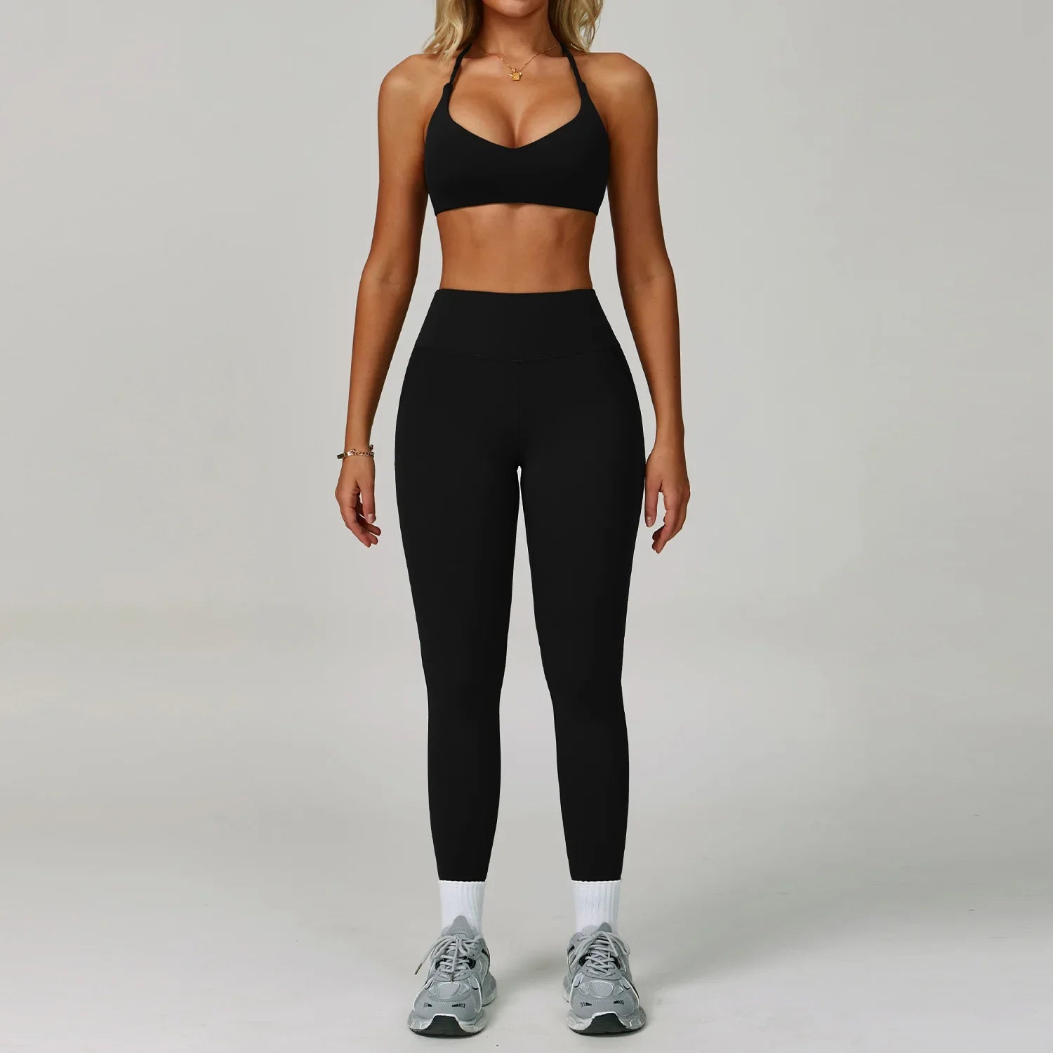 Conjuntos de 2 uds de chándal para mujer, ropa deportiva, conjuntos de Yoga, ropa deportiva, sujetador de entrenamiento, conjunto de mallas de cintura alta, ropa de gimnasio, trajes deportivos